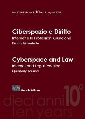 Fascicolo, Ciberspazio e diritto : Internet e le professioni giuridiche : 10, 2, 2009, Enrico Mucchi Editore