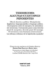 E-book, Terrorismo : algunas cuestiones pendientes, Bueno Arús, Francisco, Tirant lo Blanch