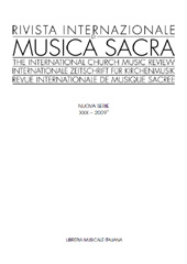 Fascicule, Rivista internazionale di musica sacra : XXX, 1, 2009, Libreria musicale italiana
