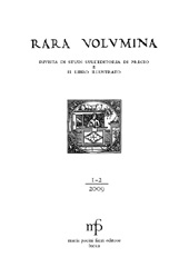 Fascicule, Rara volumina : rivista di studi sull'editoria di pregio e il libro illustrato : 1/2, 2009, M. Pacini Fazzi