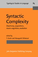 E-book, Syntactic Complexity, John Benjamins Publishing Company