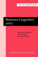 eBook, Romance Linguistics 2007, John Benjamins Publishing Company