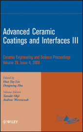 E-book, Advanced Ceramic Coatings and Interfaces III, Volume 29, Issue 4, American Ceramic Society