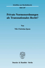 E-book, Private Normenordnungen als Transnationales Recht?, Duncker & Humblot