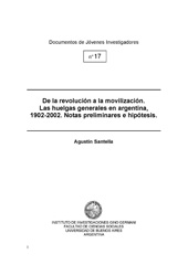 eBook, De la revolución a la movilización : las huellas generales en Argentina, 1902-2002 notas preliminares e hipótesis, Instituto de Investigaciones Gino Germani