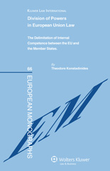 E-book, Division of Powers in European Union Law, Konstadinides, Theodore, Kluwer Law International
