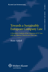 E-book, Towards a Sustainable European Company Law, Sjafjell, Beate, Kluwer Law International