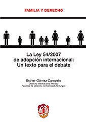 E-book, La Ley 54/2007 de adopción internacional : un texto para el debate, Reus