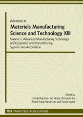 E-book, Advances in Materials Manufacturing Science and Technology XIII, Trans Tech Publications Ltd