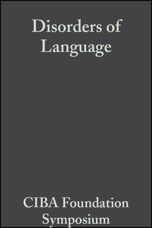 E-book, Disorders of Language, John Wiley & Sons