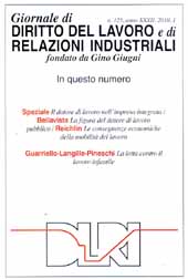 Fascículo, Giornale di diritto del lavoro e di relazioni industriali. Fascicolo 1, 2010, Franco Angeli