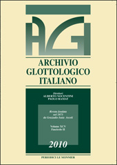 Fascículo, Archivio glottologico italiano : XCV, 2, 2010, Le Monnier