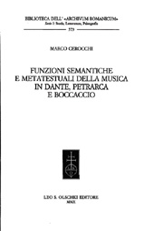 E-book, Funzioni semantiche e metatestuali della musica in Dante, Petrarca e Boccaccio, L.S. Olschki
