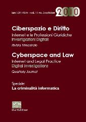 Fascículo, Ciberspazio e diritto : Internet e le professioni giuridiche : 11, 3, 2010, Enrico Mucchi Editore