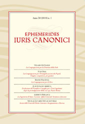 Heft, Ephemerides iuris canonici : 50, 1, 2010, Marcianum Press