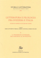 E-book, Letteratura e filologia fra Svizzera e Italia : studi in onore di Guglielmo Gorni : volume II, Edizioni di storia e letteratura