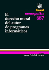eBook, El derecho moral del autor de programas informáticos, Tirant lo Blanch