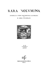 Heft, Rara volumina : rivista di studi sull'editoria di pregio e il libro illustrato : 1/2, 2010, M. Pacini Fazzi