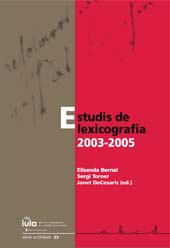 Capitolo, La información gramatical explícita en los diccionarios monolingües del español, Documenta Universitaria