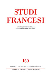 Fascículo, Studi francesi : 160, 1, 2010, Rosenberg & Sellier