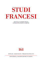 Fascículo, Studi francesi : 161, 2, 2010, Rosenberg & Sellier