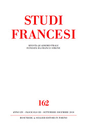 Fascículo, Studi francesi : 162, 3, 2010, Rosenberg & Sellier