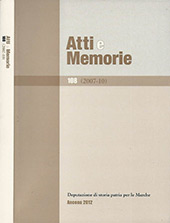 Fascículo, Atti e memorie della Deputazione di Storia Patria per le Marche : 108, 2007/2010, Il lavoro editoriale
