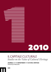 Fascicule, Il capitale culturale : studies on the value of cultural heritage : 1, 1, 2010, EUM-Edizioni Università di Macerata
