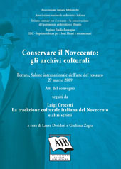 Chapter, Parole introduttive a Conservare il Novecento, Associazione italiana biblioteche