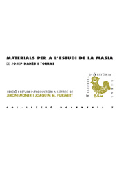E-book, Materials per a l'estudi de la masia, Danés i Torras, Josep, Documenta Universitaria