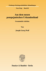 E-book, Aus dem neuen pompejanischen Urkundenfund. : Gesammelte Aufsätze., Wolf, Joseph Georg, Duncker & Humblot