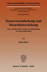 E-book, Steuervereinfachung und Steuerhinterziehung. : Eine experimentelle Analyse zur Begründung von Steuereinfachheit., Duncker & Humblot
