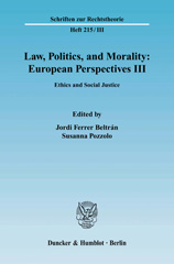 eBook, Law, Politics, and Morality : European Perspectives III. : Ethics and Social Justice., Duncker & Humblot