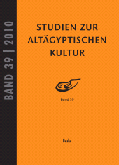 E-book, Studien zur Altägyptischen Kultur Band 39, Helmut Buske Verlag