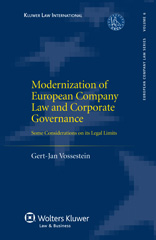 eBook, Modernization of European Company Law and Corporate Governance, Vossestein, Gert-Jan, Kluwer Law International