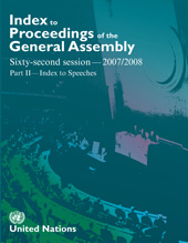 E-book, Index to Proceedings of the General Assembly 2007/2008, United Nations Publications