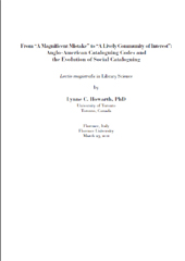 Chapitre, From A Magnificent Mistake to A Lively Community of Interest : Anglo-American Cataloguing Codes and the Evolution of Social Cataloguing, Lectio magistralis in Library Science, Casalini libri