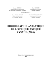 E-book, Bibliographie analytique de l'Afrique antique : XXXVIII (2004), École française de Rome
