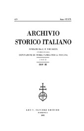 Fascicolo, Archivio storico italiano : 629, 3, 2011, L.S. Olschki