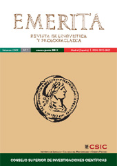 Issue, Emerita : revista de lingüística y filología clásica : XCI, 2, 2023, CSIC, Consejo Superior de Investigaciones Científicas