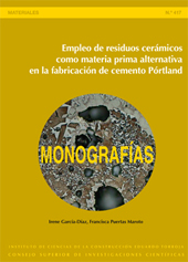 E-book, Empleo de residuo cerámicos como materia prima alternativa en la fabricación de cemento Pórtland, García-Díaz, Irene, CSIC