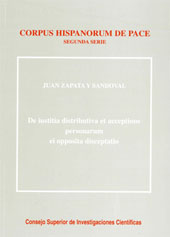 E-book, De iustitia distributiva et acceptione personarum ei opposita disceptatio, Zapata y Sandoval, Juan, CSIC