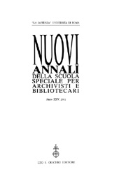 Fascicule, Nuovi annali della scuola speciale per archivisti e bibliotecari : XXV, 2011, L.S. Olschki