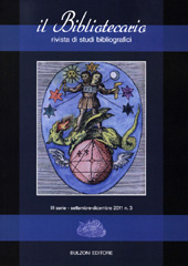 Fascículo, Il bibliotecario : rivista di studi bibliografici : 3, 2011, Bulzoni