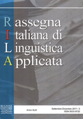 Heft, RILA : Rassegna Italiana di Linguistica Applicata : 3, 2011, Bulzoni