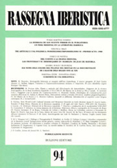 Fascicule, Rassegna iberistica : Ottobre, 2011, Bulzoni