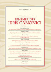 Fascículo, Ephemerides iuris canonici : 51, 2, 2011, Marcianum Press