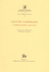 E-book, Gustav Landauer : a Bibliography, 1889-2009, Edizioni di storia e letteratura