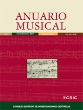 Fascicule, Anuario musical : 66, 2011, CSIC, Consejo Superior de Investigaciones Científicas