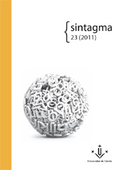 Fascicule, Sintagma : revista de lingüística : 23, 2011, Edicions de la Universitat de Lleida